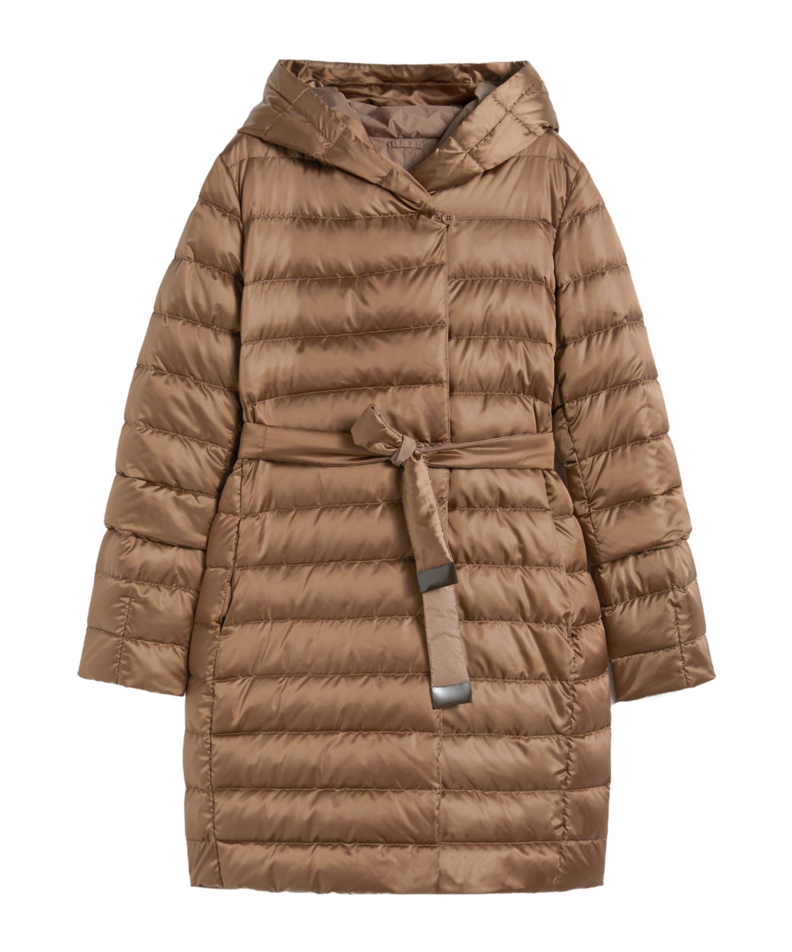 Max Mara Long-sleeved Down Jacket In Brown