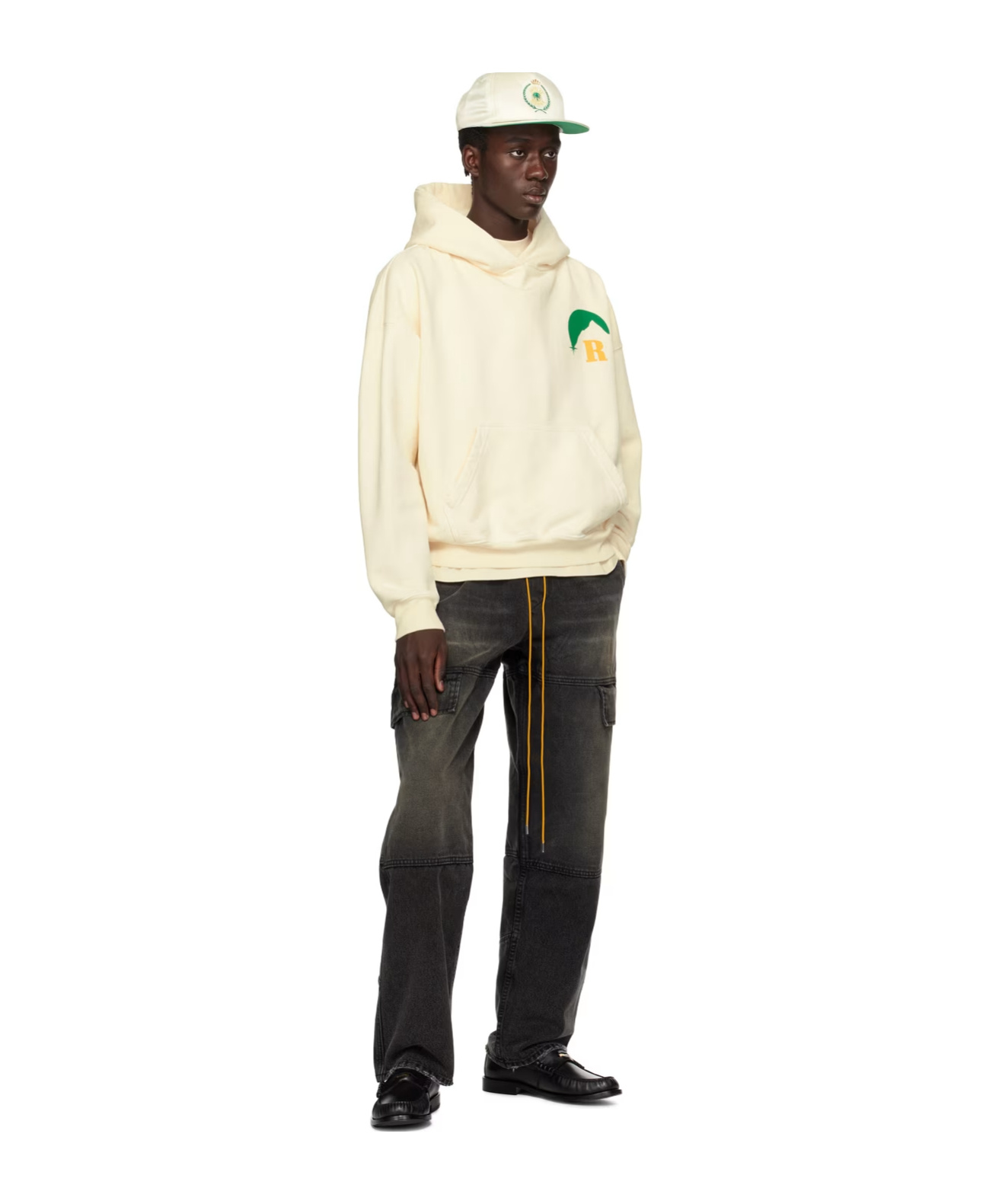 Rhude Moonlight Logo Graphic Hoodie In White