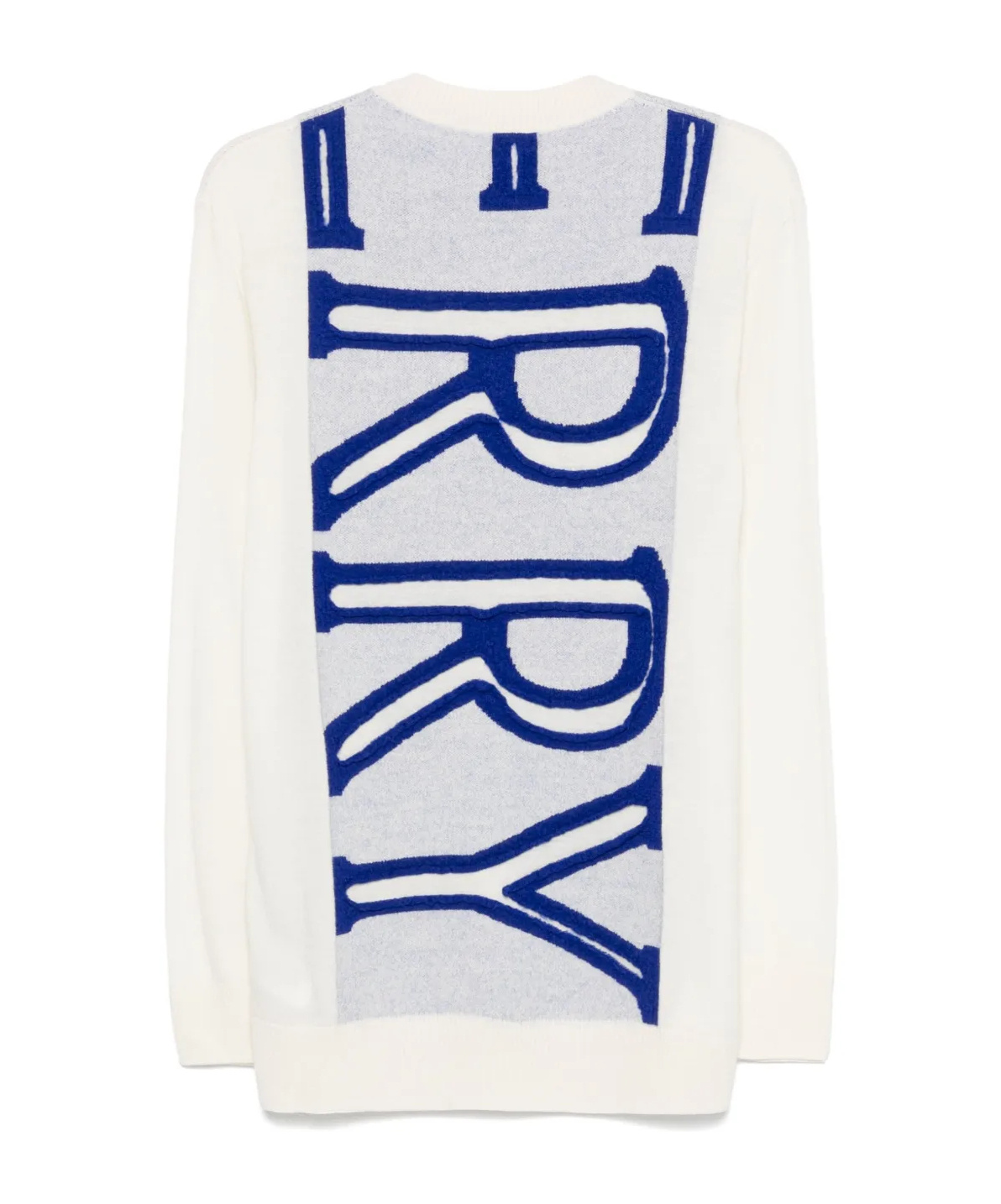 Burberry Logo Wool Crew Neck Sweater In White