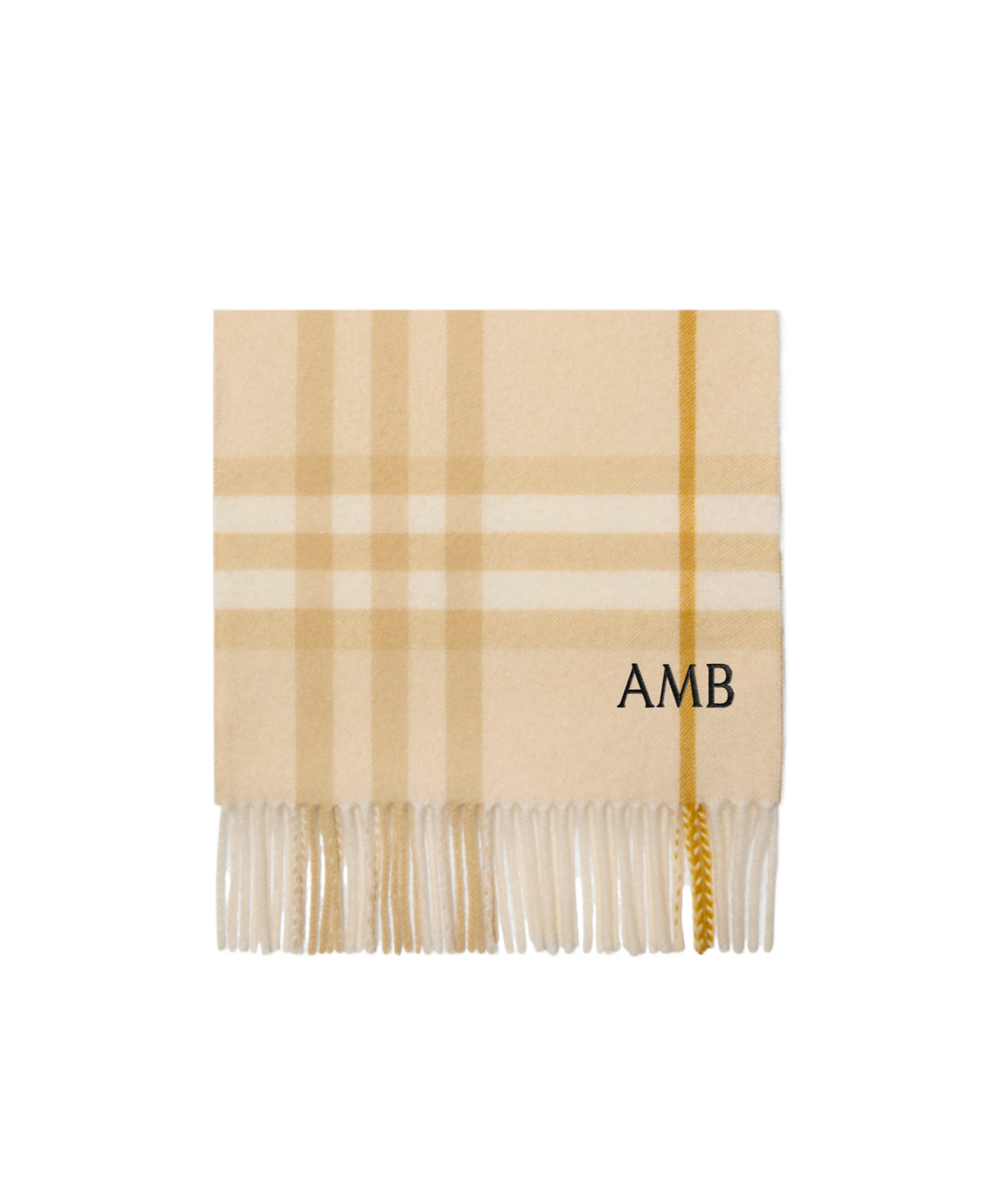 Burberry Giant Check Cashmere Scarf In White
