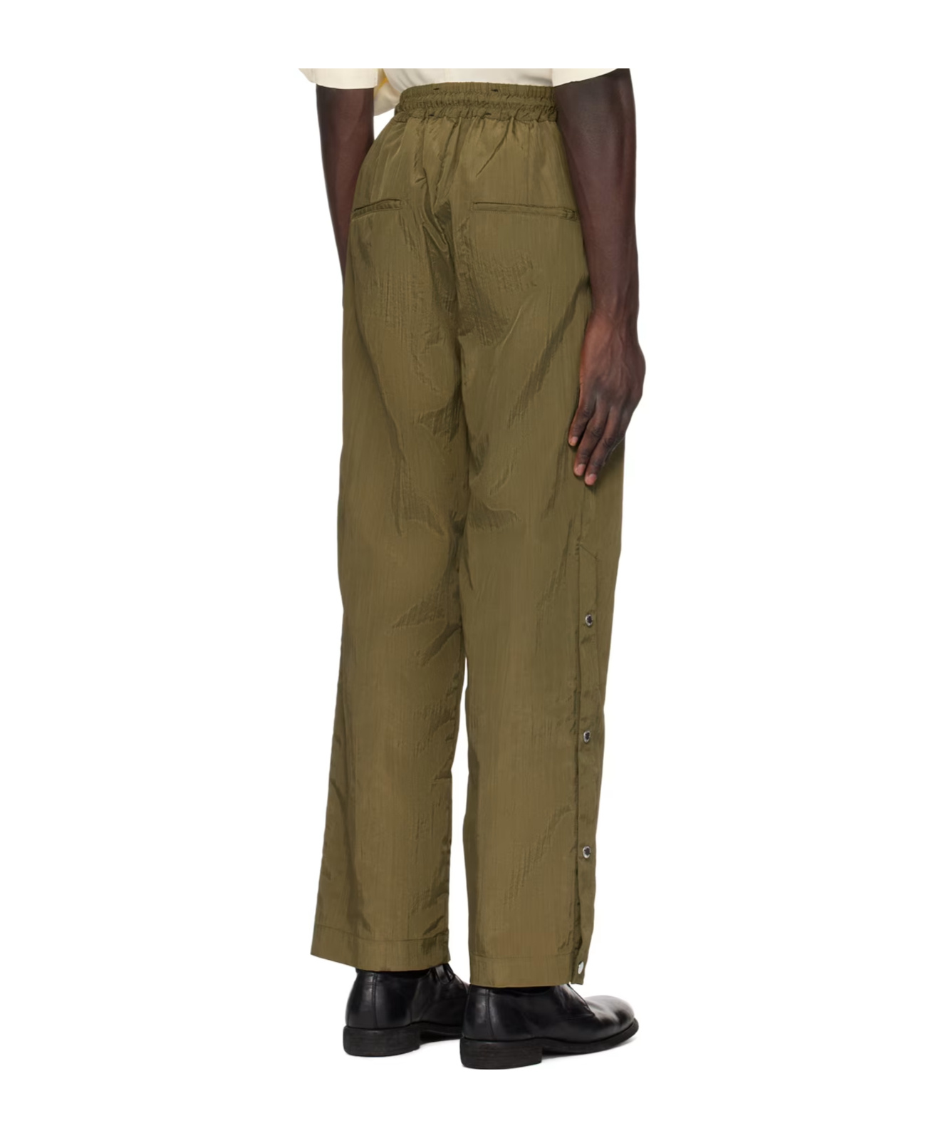 SONG FOR THE MUTE LOGO-STUDS STRAIGHT-LEG TROUSERS 