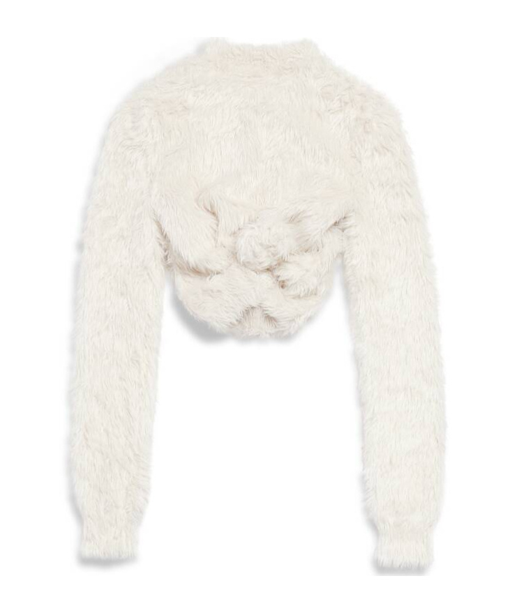 Balenciaga Cropped Jumper In White