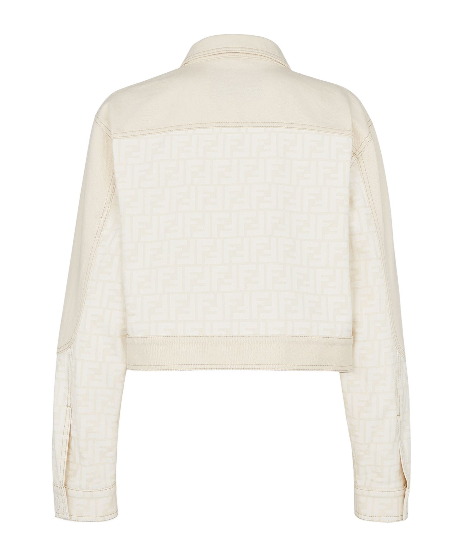Shop Fendi White Ff Denim Jacket
