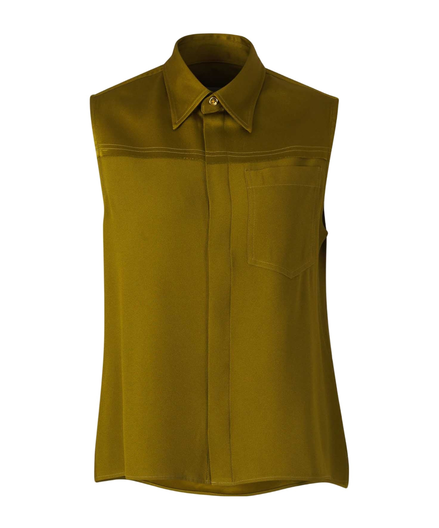 Shop Ami Alexandre Mattiussi Sleeveless Shirt In Brown