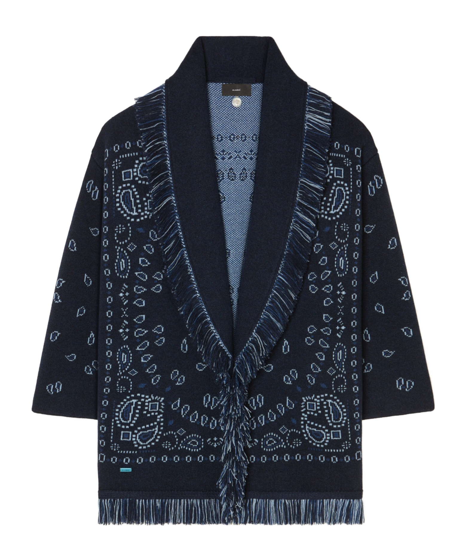 Alanui Jacquard Bandana Cardigan Clothing In Blue