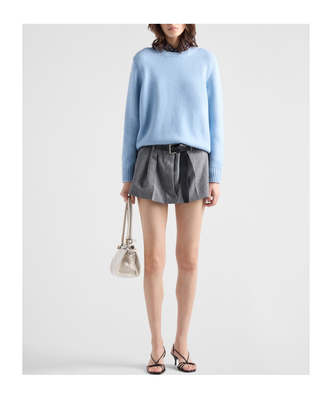 Prada Triangle-logo Sweater In Blue