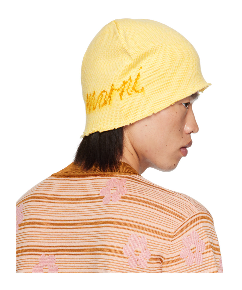 Marni Yellow Mohair Beanie In Yellow