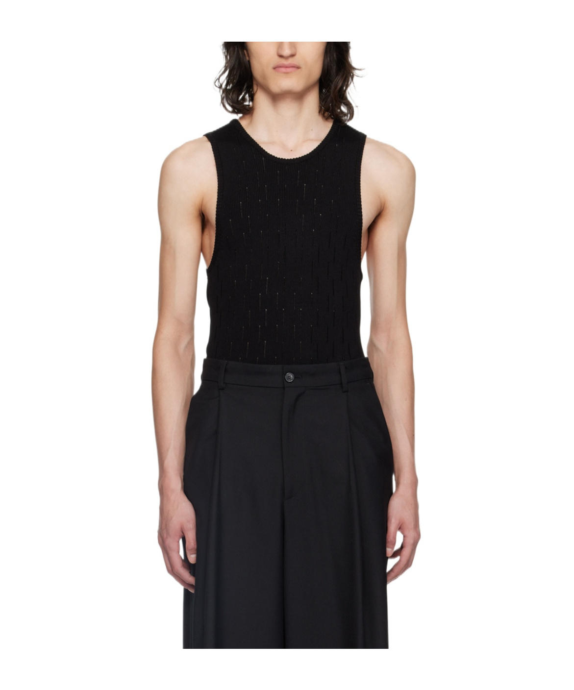 Lardini Round Collar Drawn-down Vest In Black