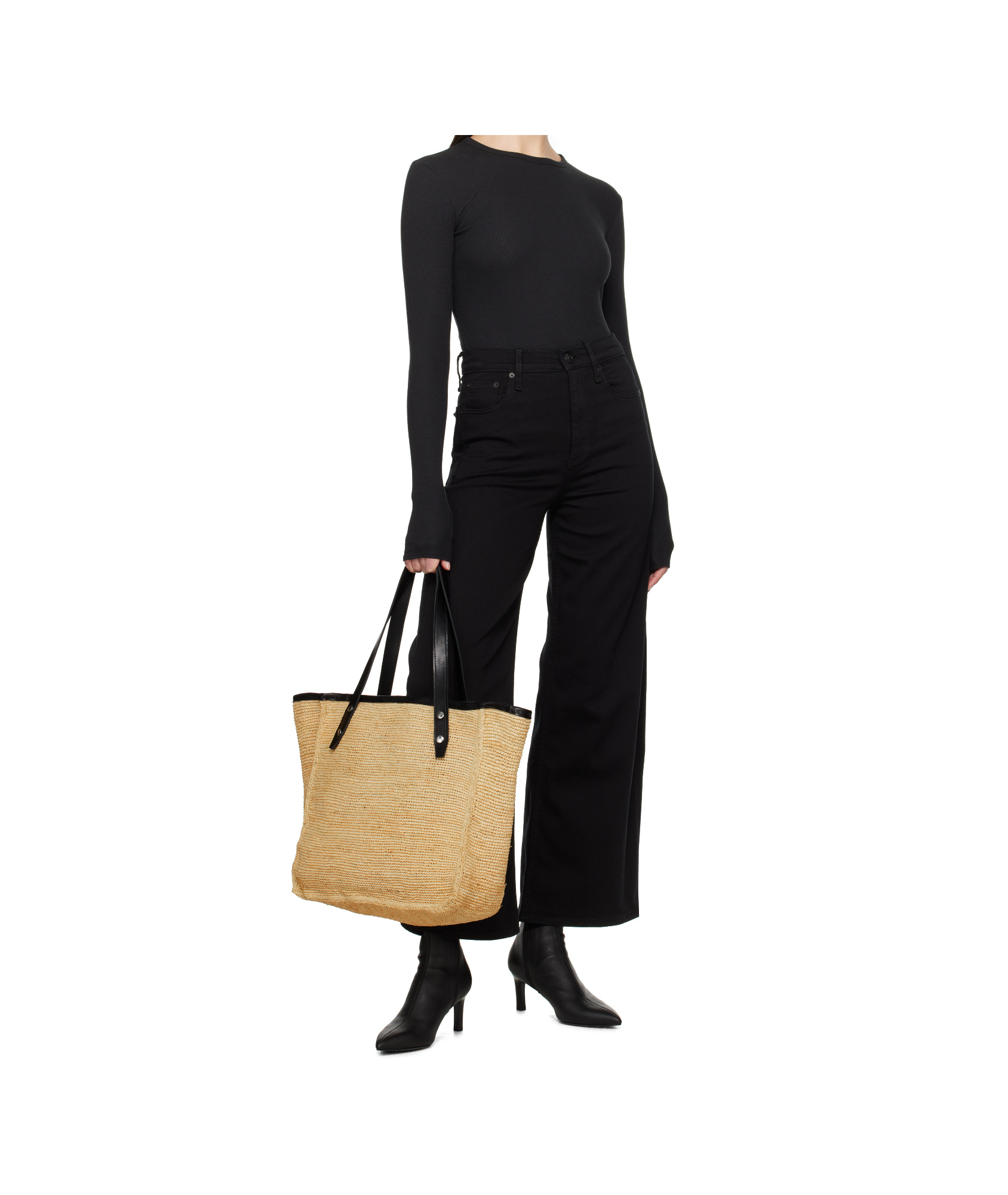 Rag & Bone Daily Leather-trimmed Straw Tote Bag