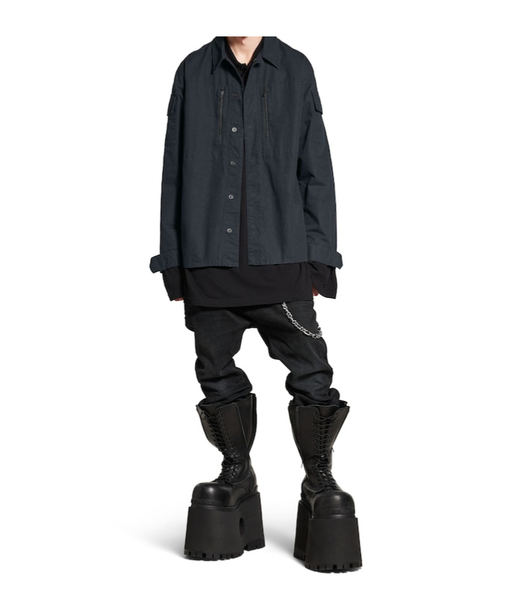 Balenciaga Long-sleeved Shirt In Black