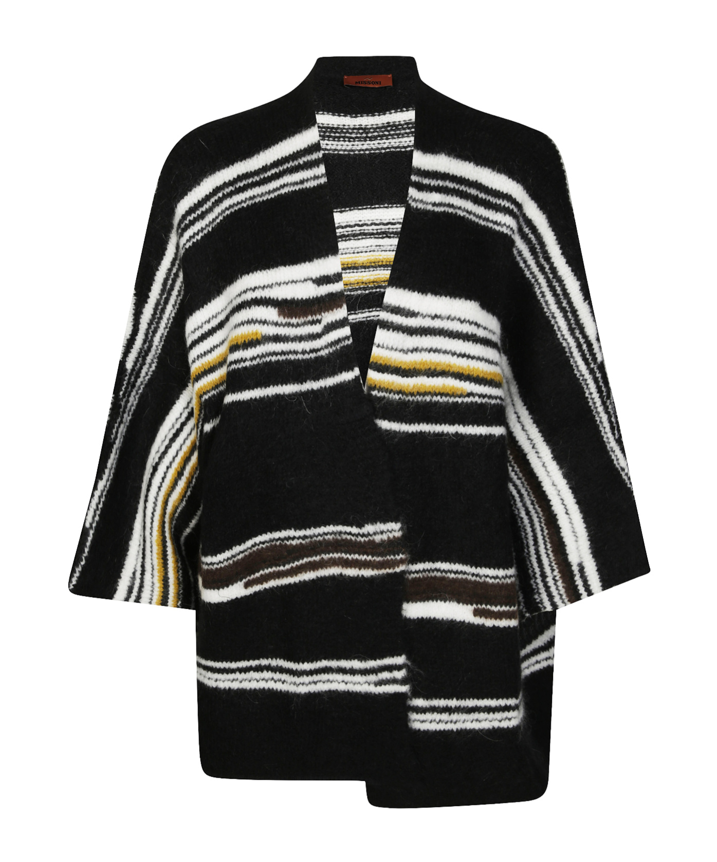 Missoni V-neck Knitted Maxi Cardigan In Black