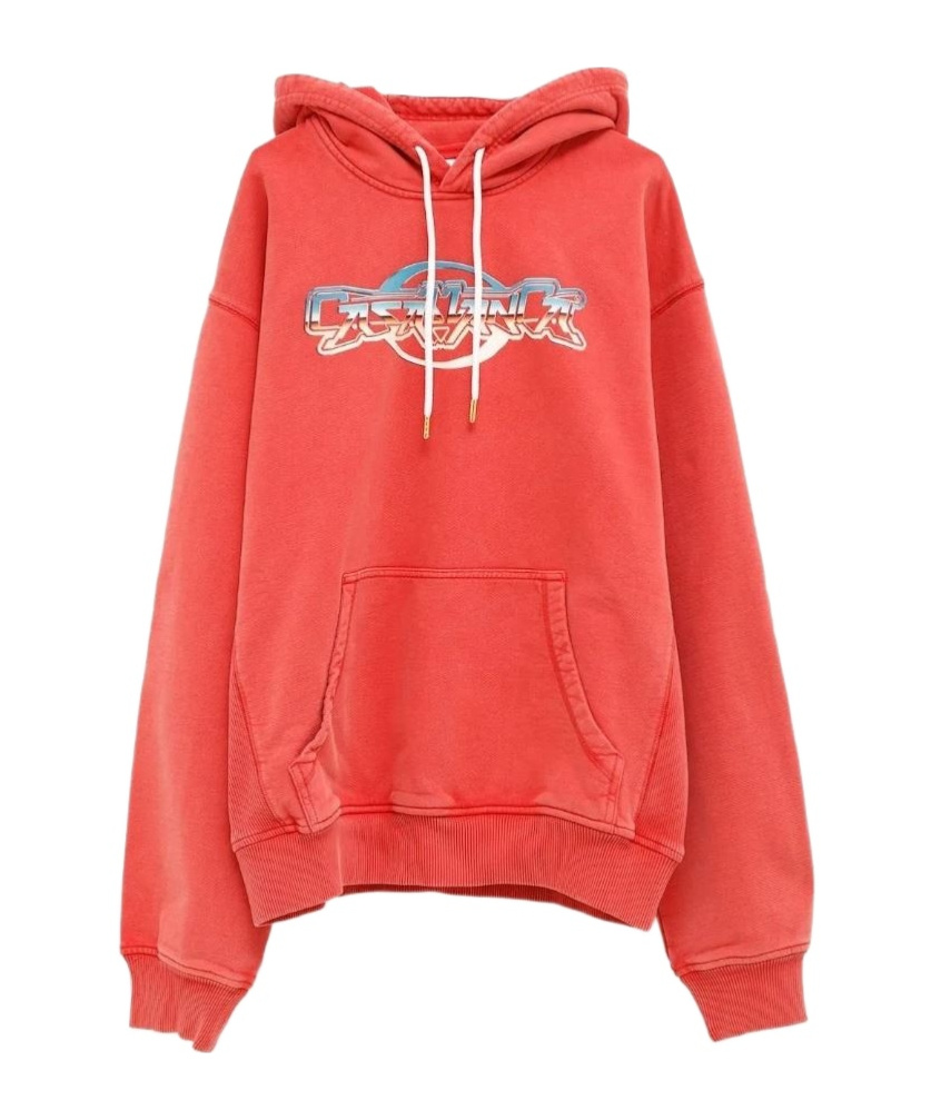 Casablanca Graphic-print Drawstring Hoodie In Red