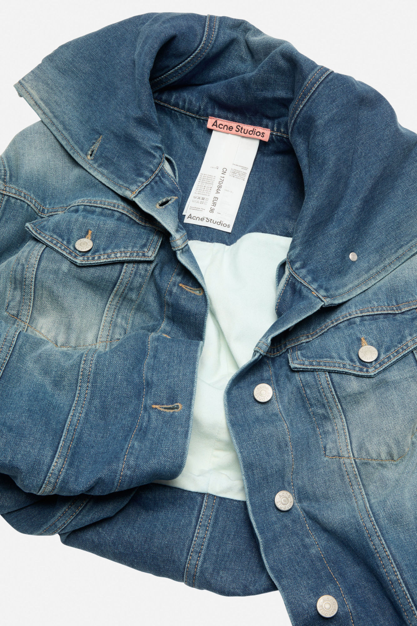Acne Studios Hooded Denim Jacket In Blue