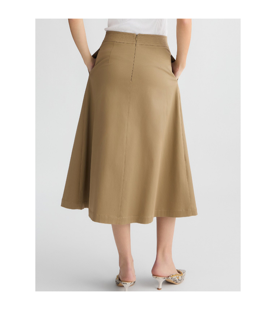 Liu •jo Liu Jo High-waisted Mid-length Midi Skirt In Beige In Green