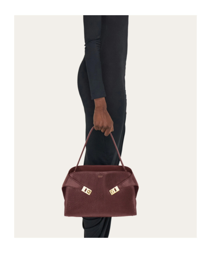 Ferragamo Hug Soft Shoulder Bag (m) In Purple