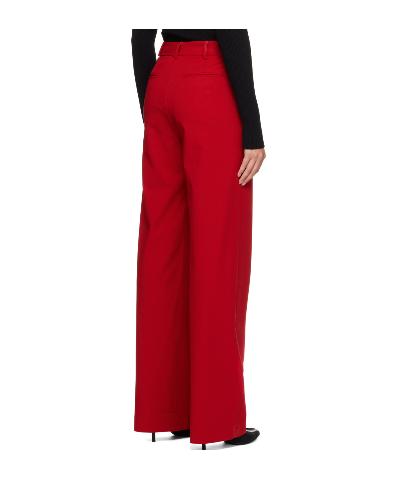Heron Preston Cut-out Detail Straight-leg Trousers In Red