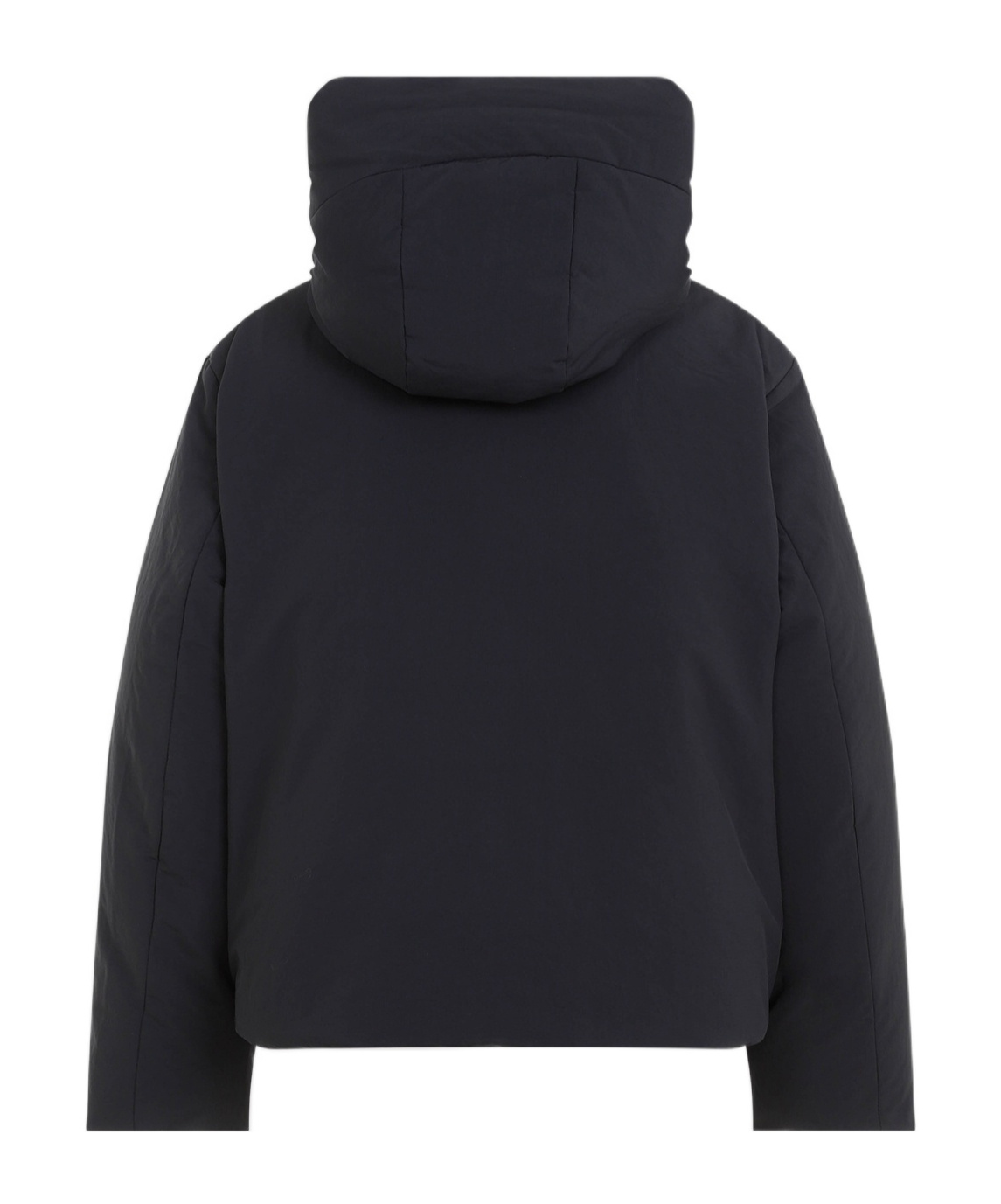 Jil Sander Boxy Fit Down Jacket W/hood In Black