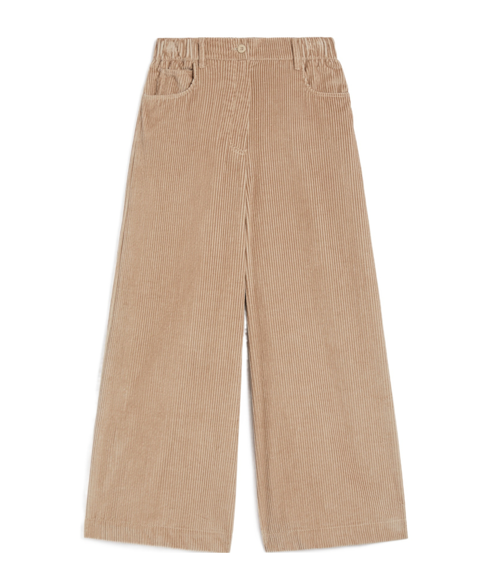 Weekend Max Mara Cropped Cotton Velvet Trousers In Brown