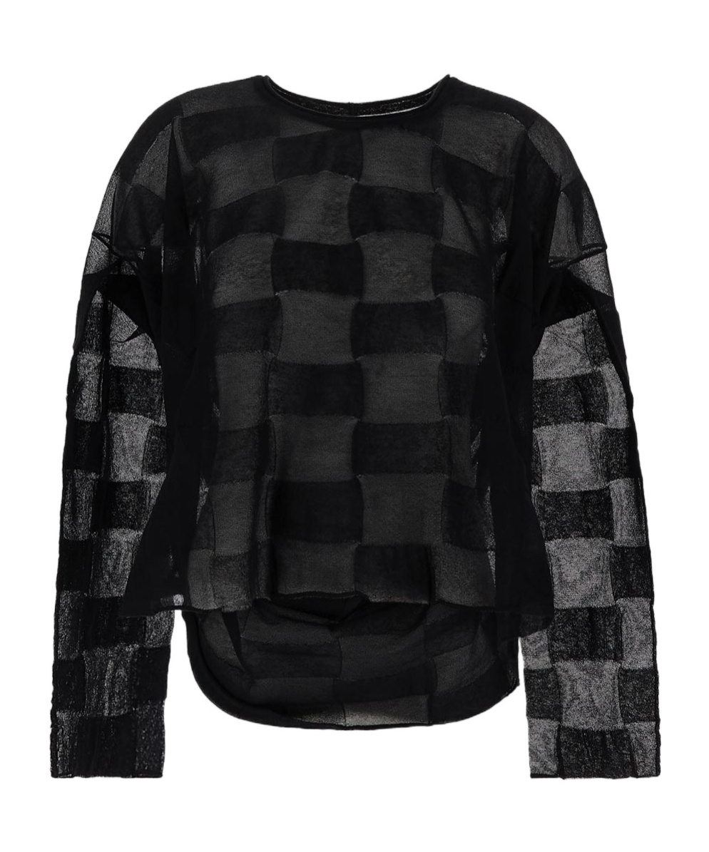 Shop Uma Wang Long Sleeve Top Square In Black