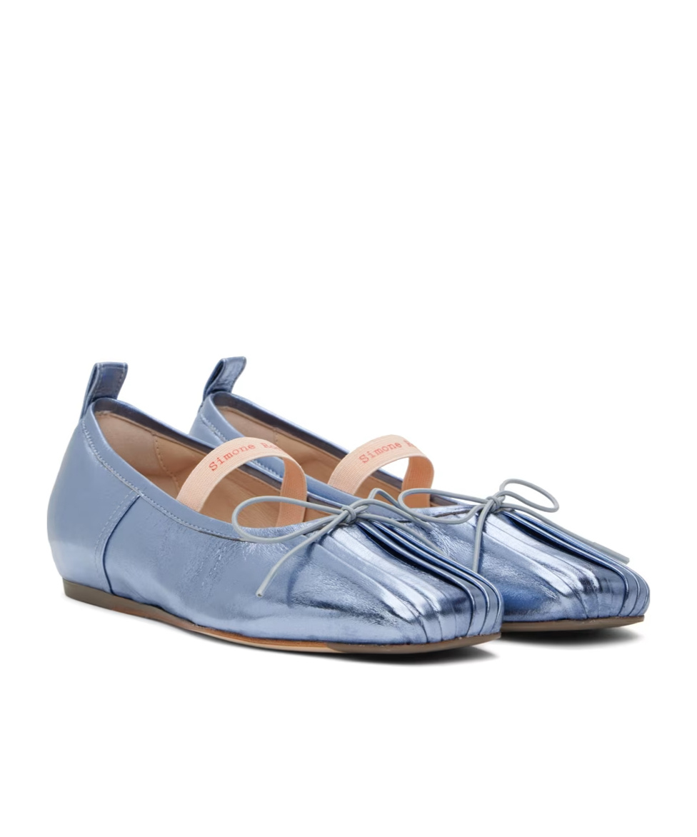 Simone Rocha Bow Tie Ballet Shoes In Blue