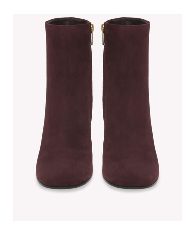 Gianvito Rossi Joelle Suede Block-heel Booties In Red