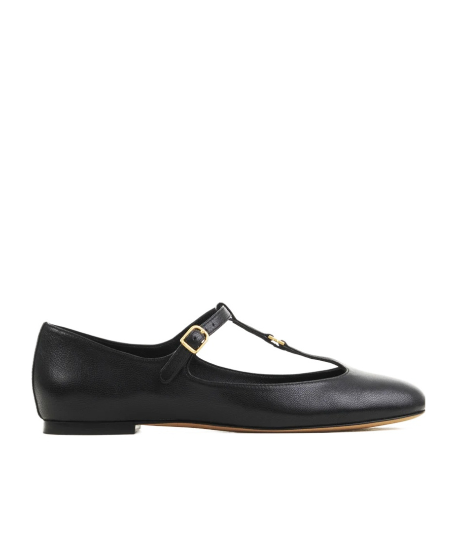Chloé Marcie Mary-jane Python Print Leather Ballet Flats In Black