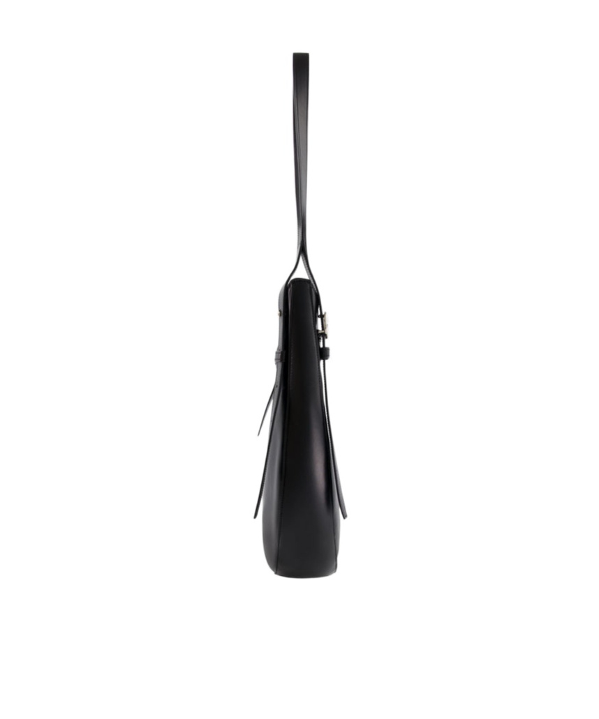 Coperni Medium Black Leather Hobo Shoulder Bag In Black