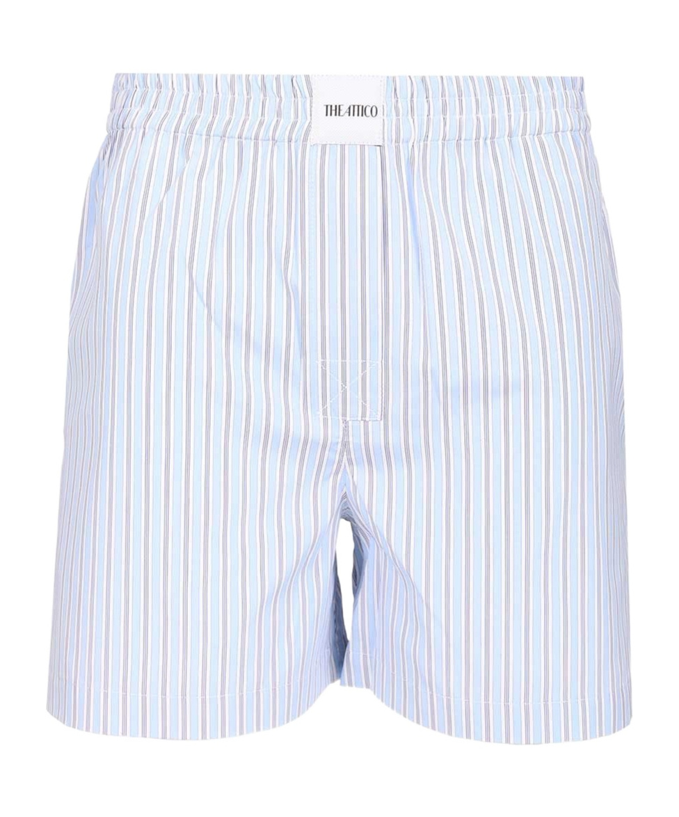 Attico The  Striped Shorts In Blue