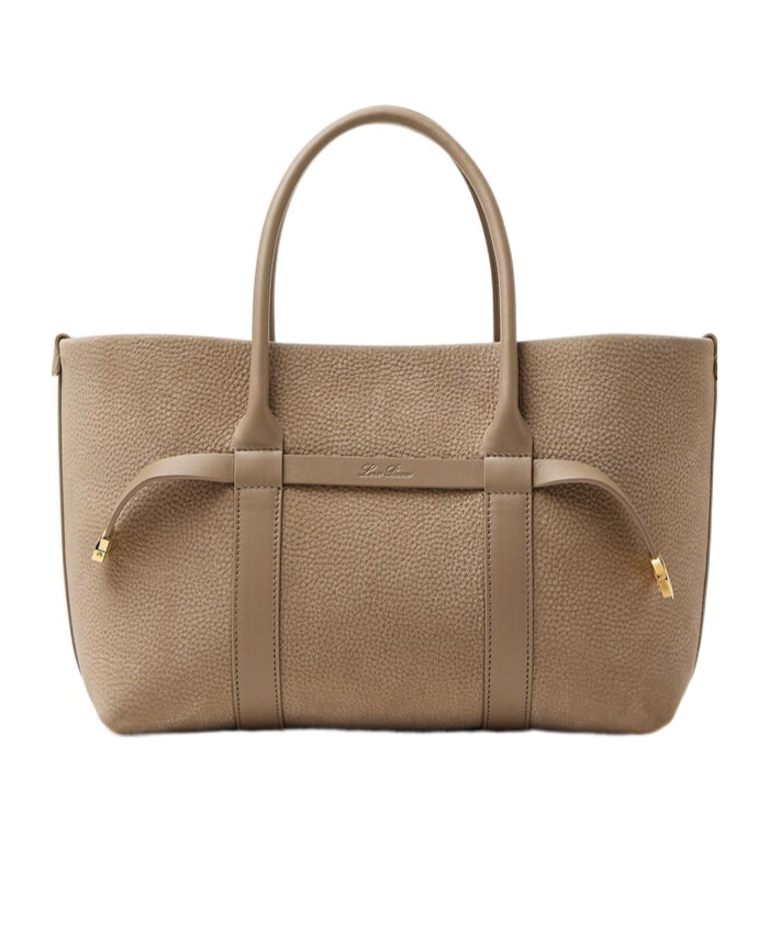 Loro Piana Ghiera Small Handbag In Smoky Brown/sun Gold