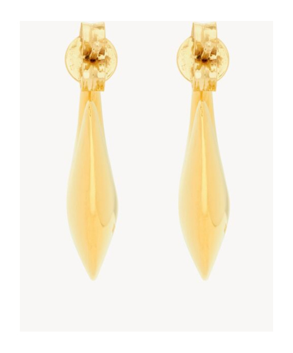 Saint Laurent Teardrop Shaped Hoop Earrings In Yellow