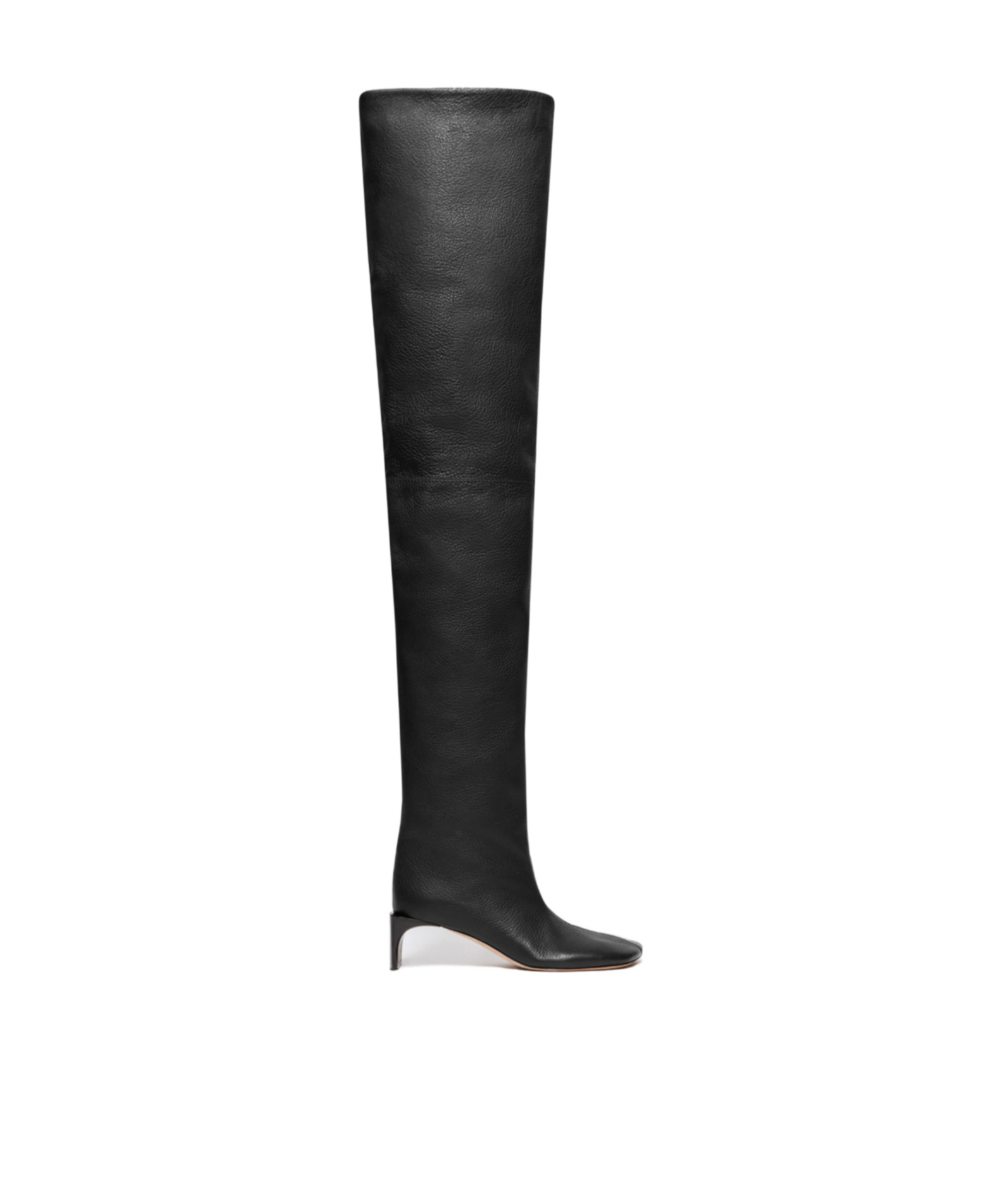 Sportmax Thigh-high Calfskin Boots In Black