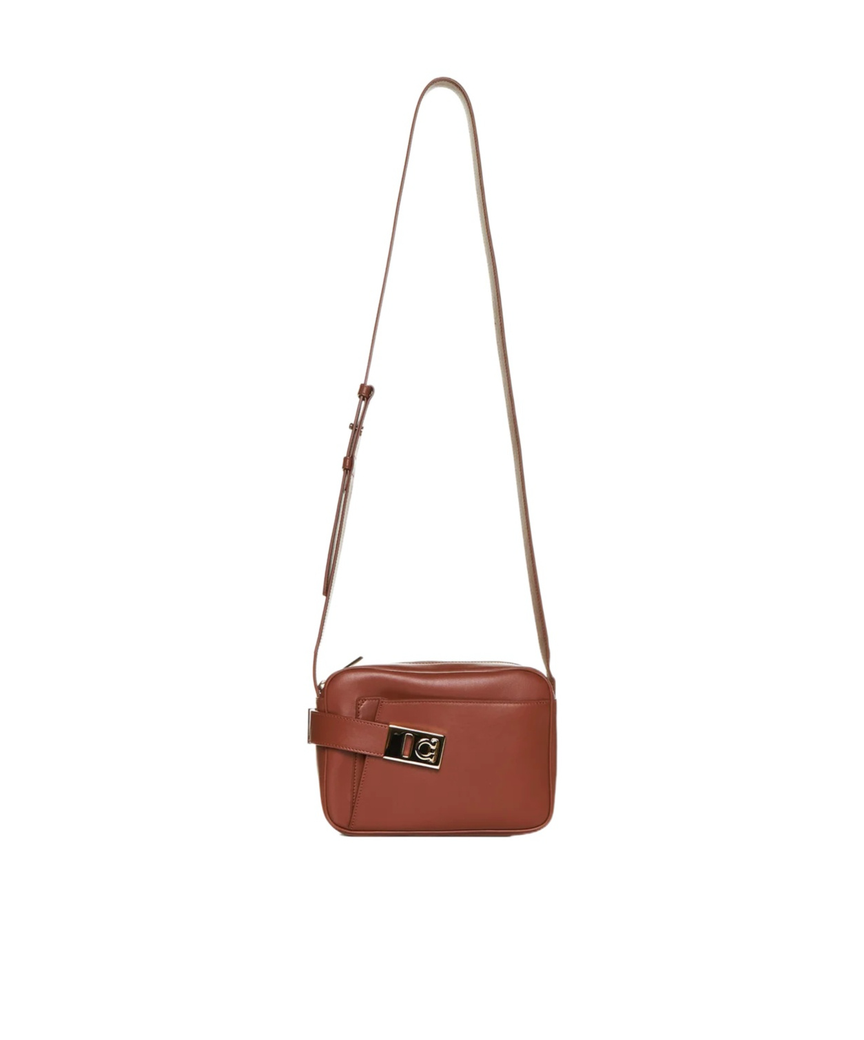 Shop Ferragamo Logo Camera Cross-body Bag In Brown