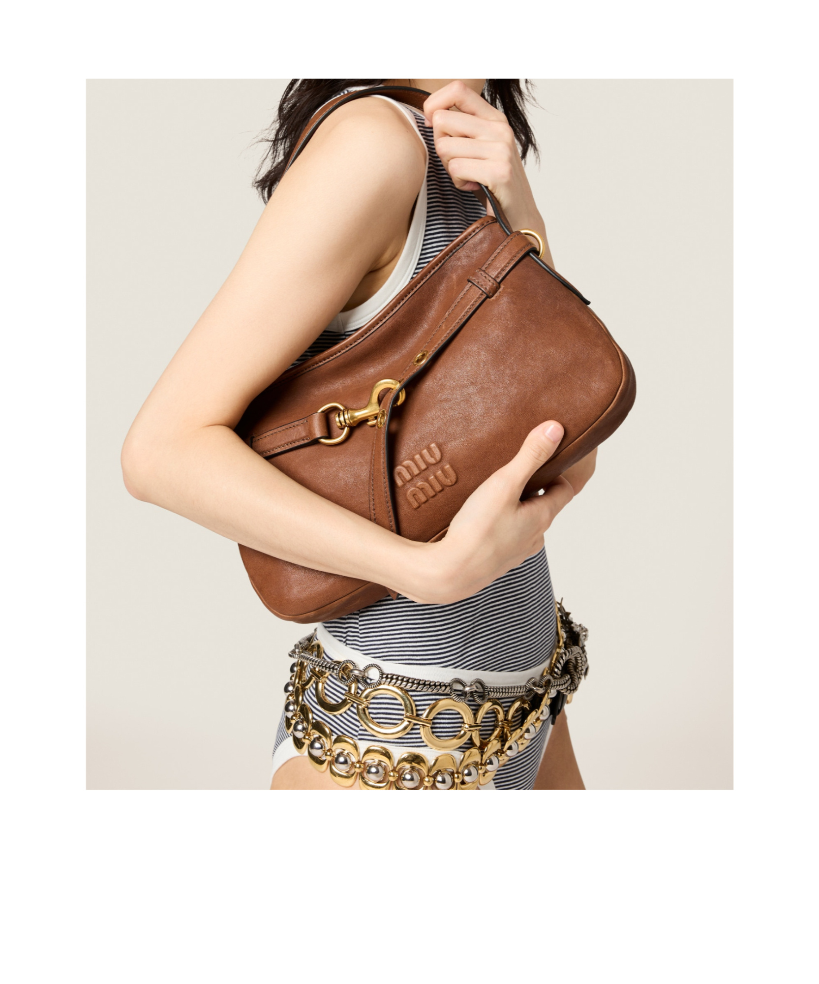 Miu Miu Medium Aventure Nappa Leather Shoulder Bag