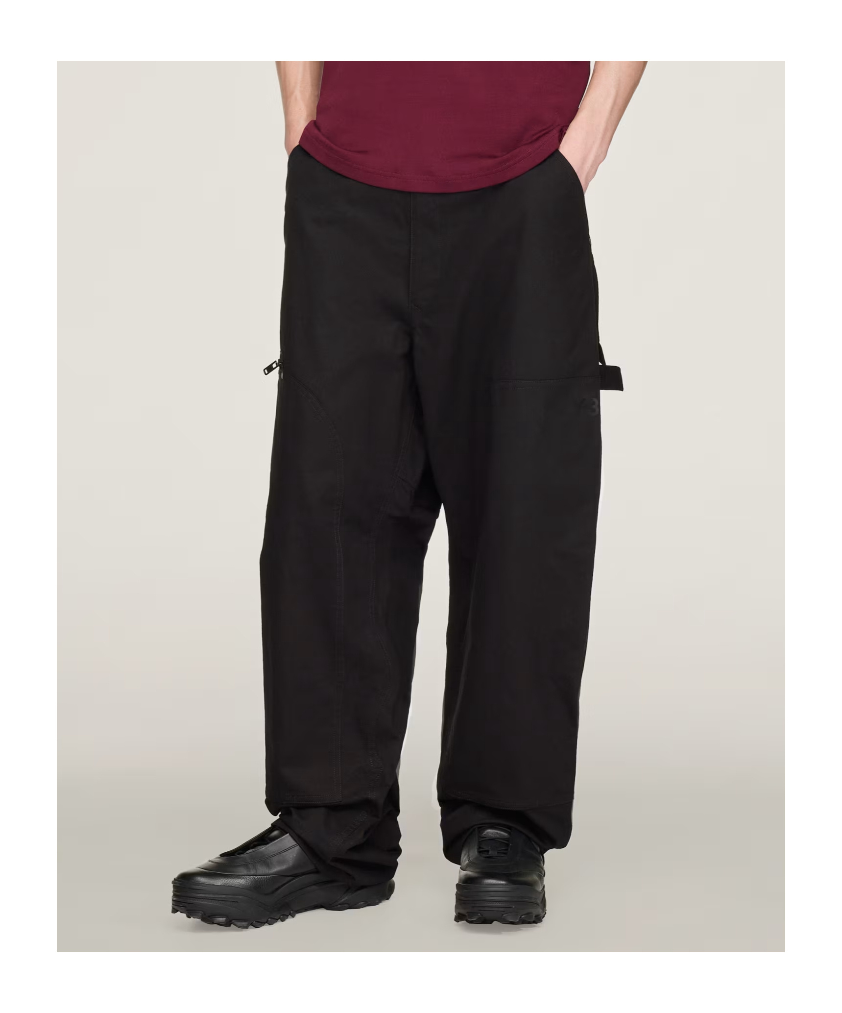 Y-3 Ut Twill Straight Pants In Black