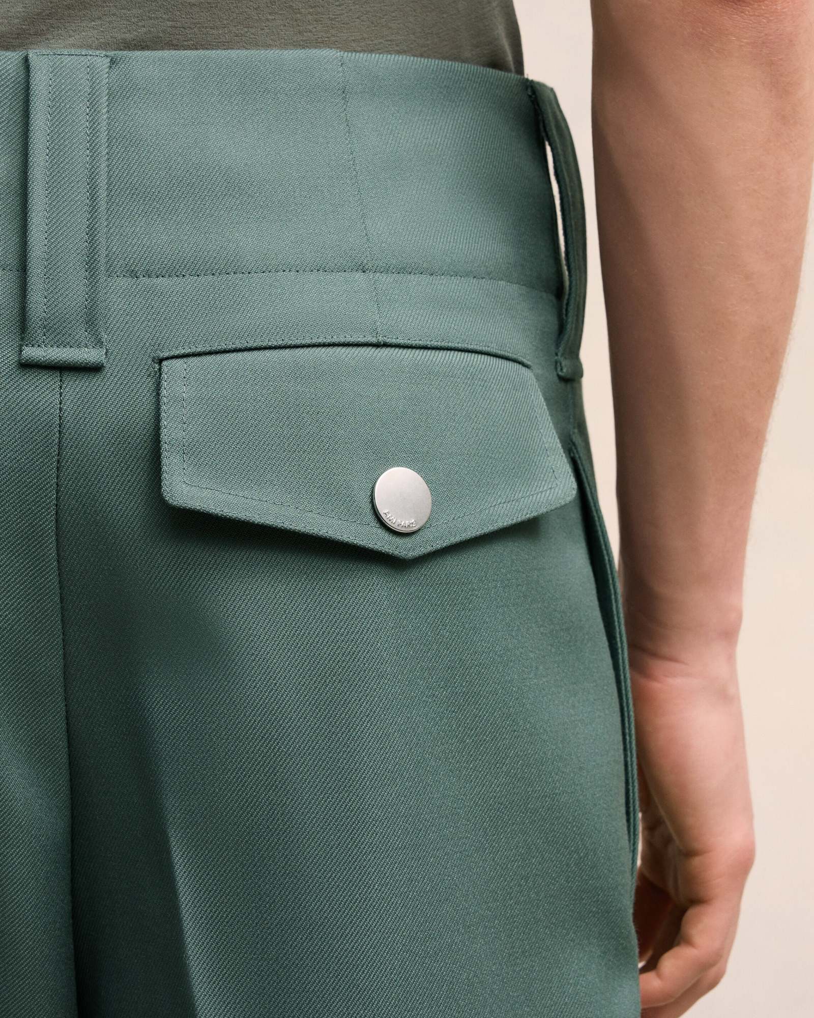 Shop Ami Alexandre Mattiussi Ami Straight Fit Trousers In Green