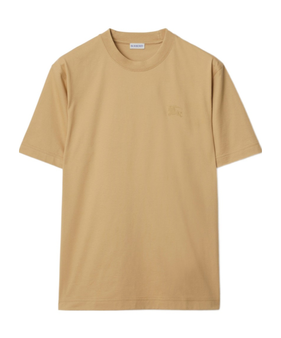 Burberry Beige Short-sleeved T-shirt With Ekd Print In Brown