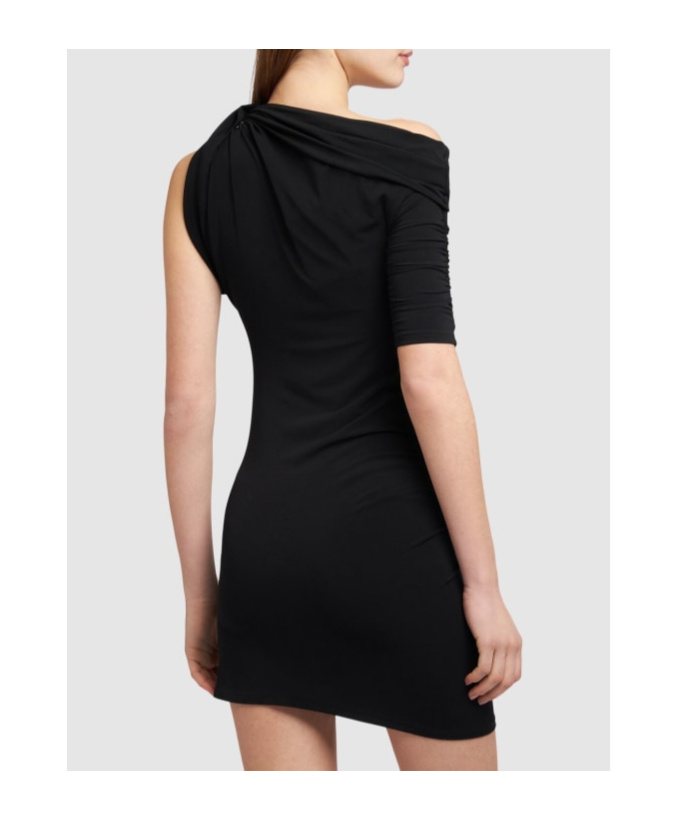 Jacquemus La Mini Robe Drapeado Asymmetric Draped Stretch-jersey Mini Dress