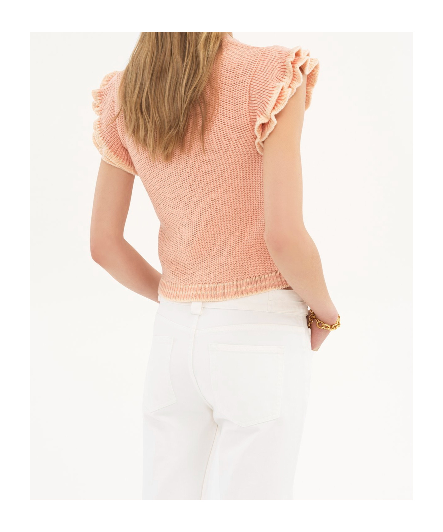 Chloé Short-sleeved Wool Sweater In Nude