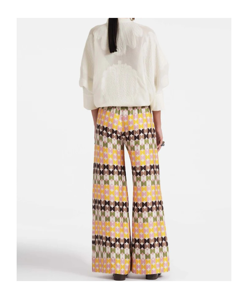 La Doublej Geometric-print Palazzo Trousers In Multi
