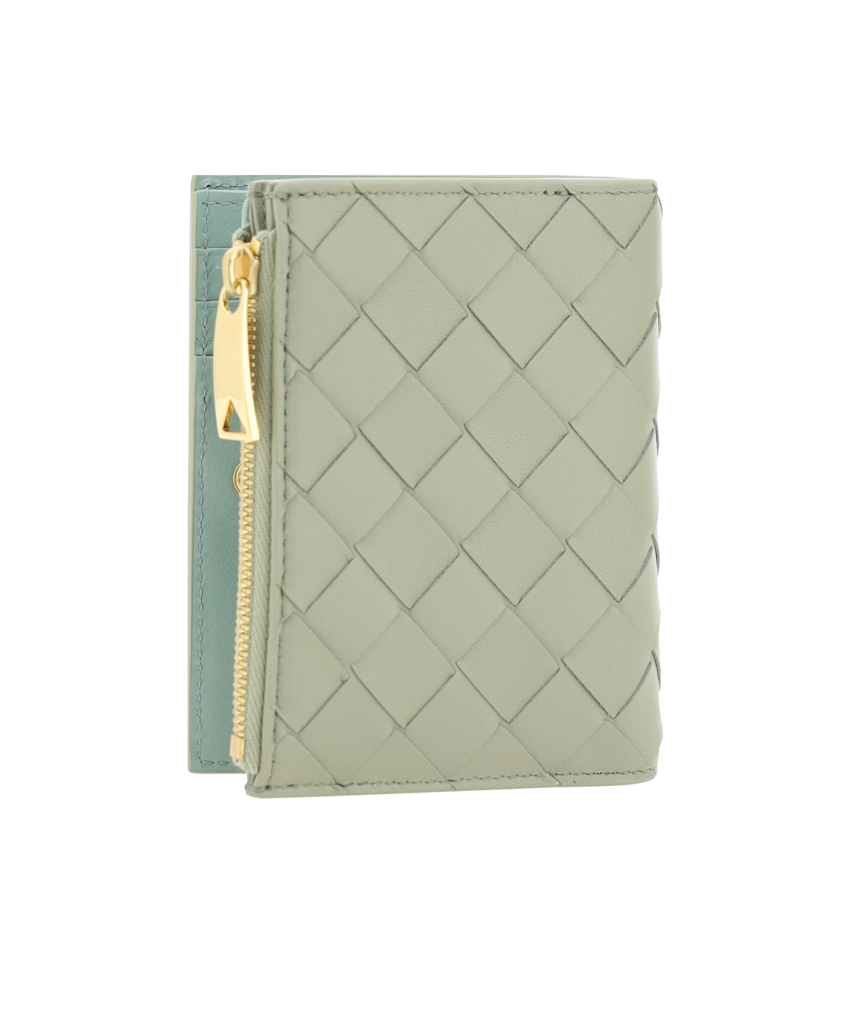 Bottega Veneta Intreciato Small Logo Wallet In Nude