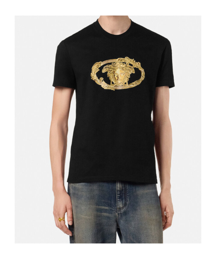 Versace Medusa-embellished T-shirt In Black
