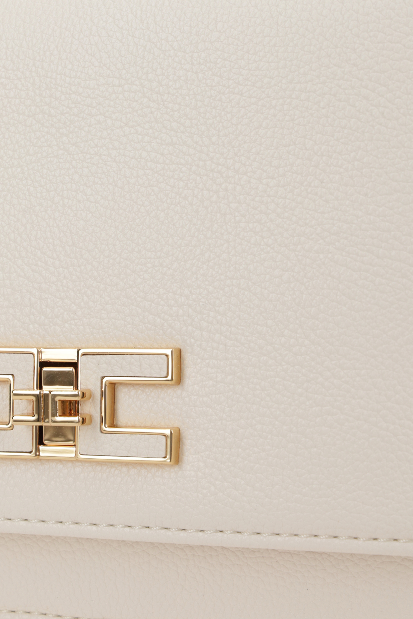 Shop Elisabetta Franchi Groumette-chain Shoulder Bag In White