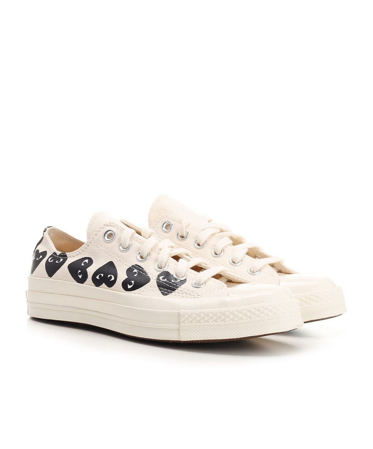 Comme Des Garçons Play X Converse Lace-up Low-cut Skate Shoes In White