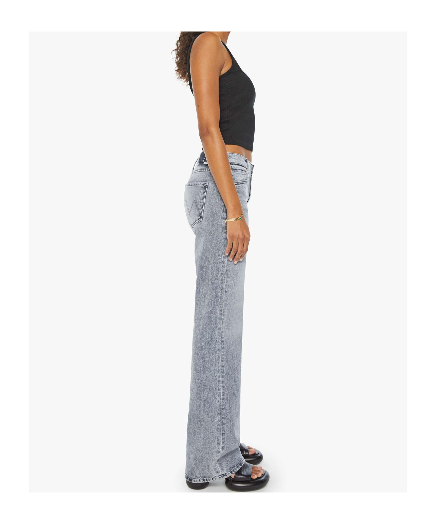 Mother The Enchanter Heel Jeans In Gray