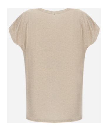 Herno Resort T-shirt In Shimmer Foil Jersey In Brown