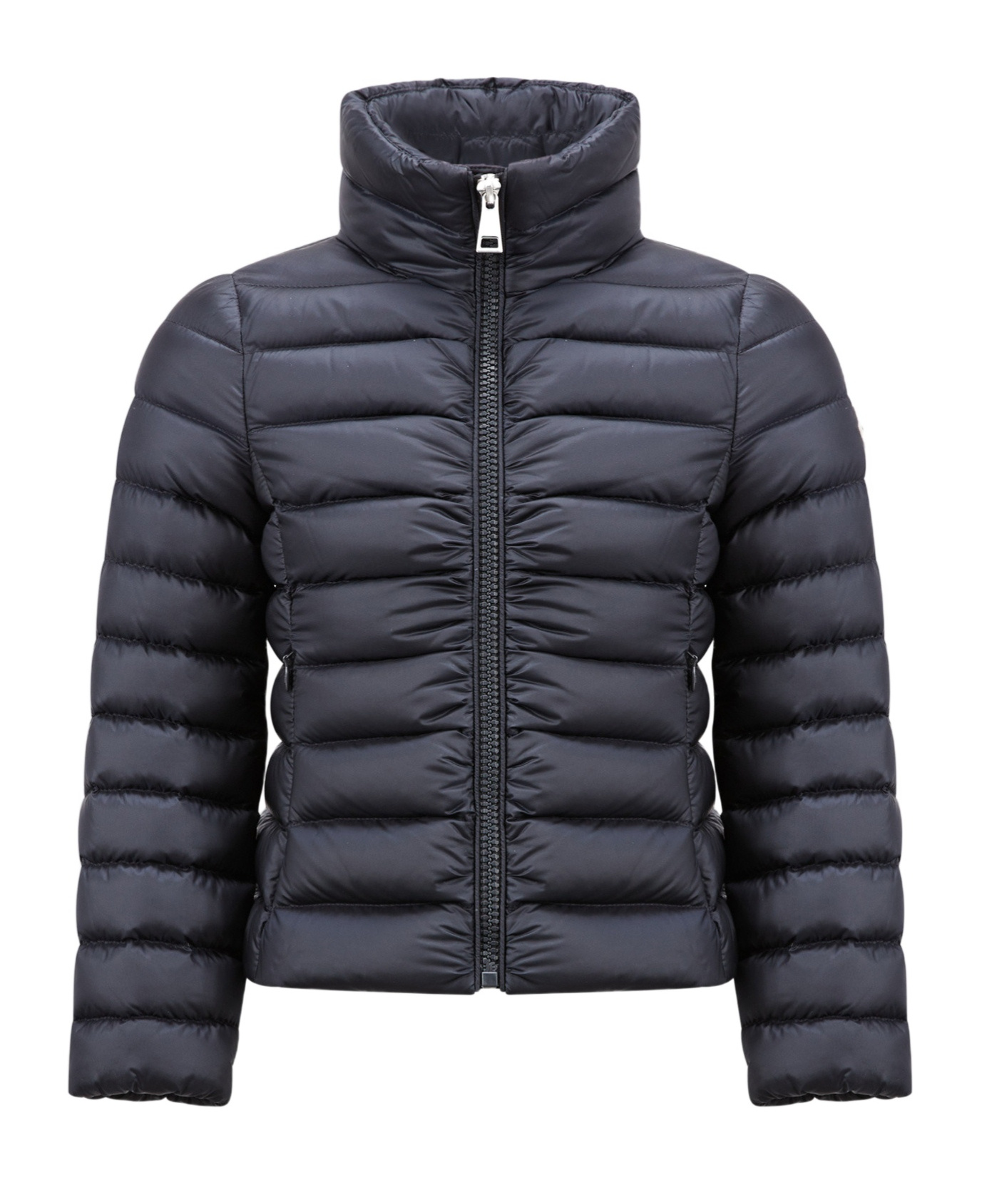 Moncler Enfant Logo Patch Quilted Down Jacket In Blue