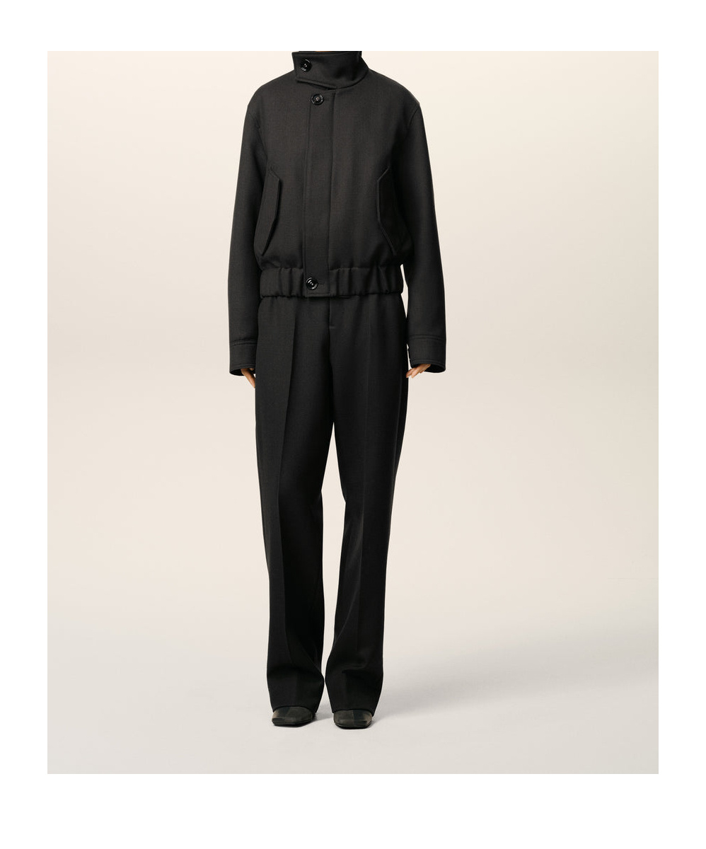 Ami Alexandre Mattiussi Harrington Wool Gabardine Jacket In Black