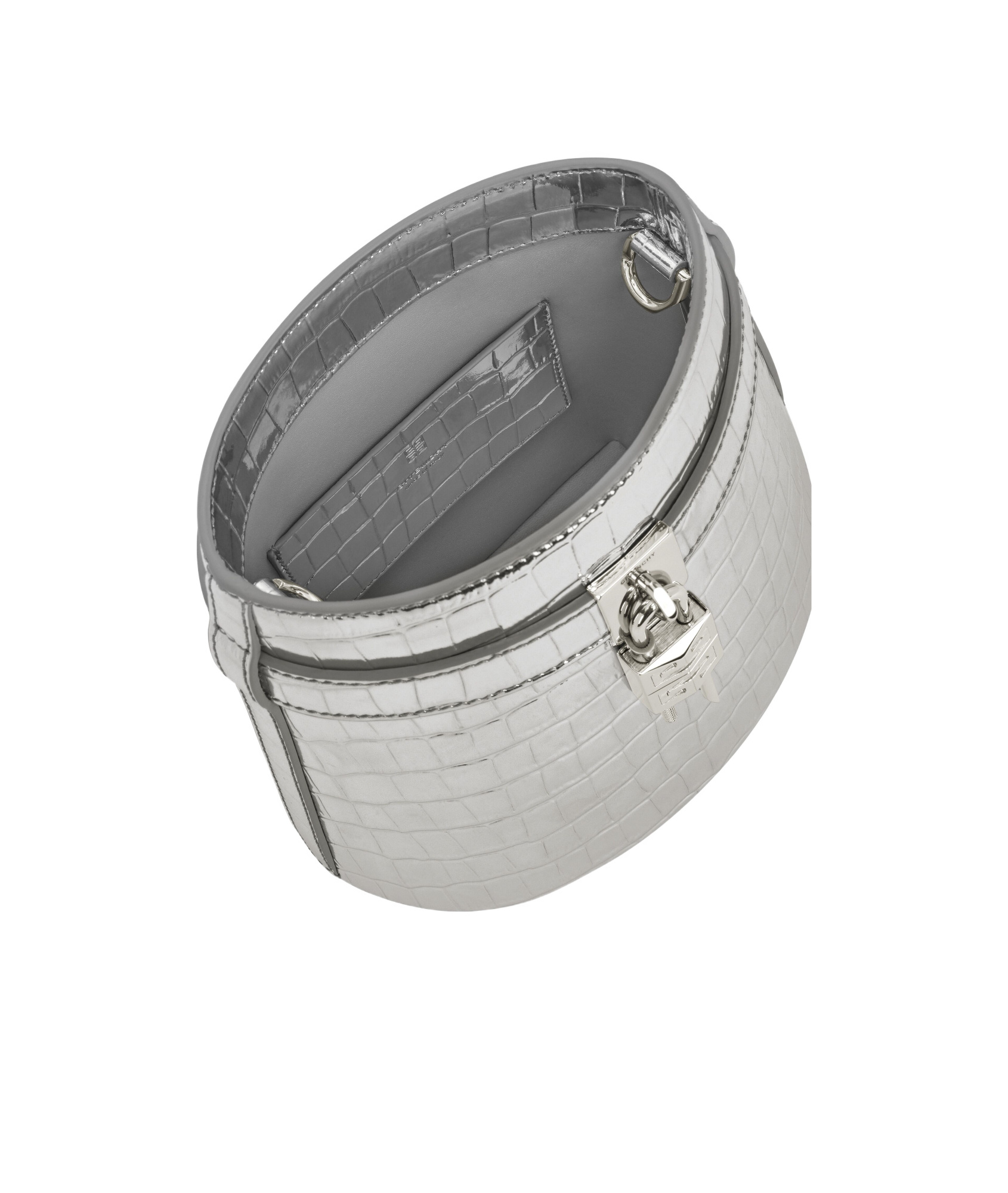Givenchy Shark Lock Bucket Bag In Gray