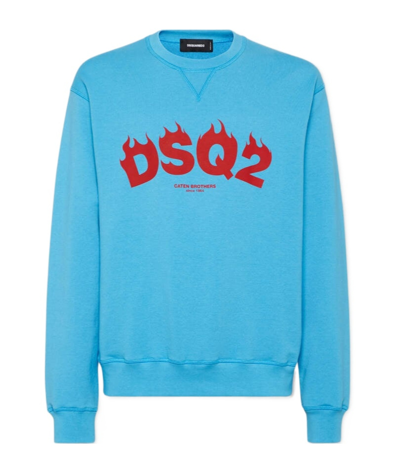 Shop Dsquared2 Logo-print Sweatshirt In Cyan