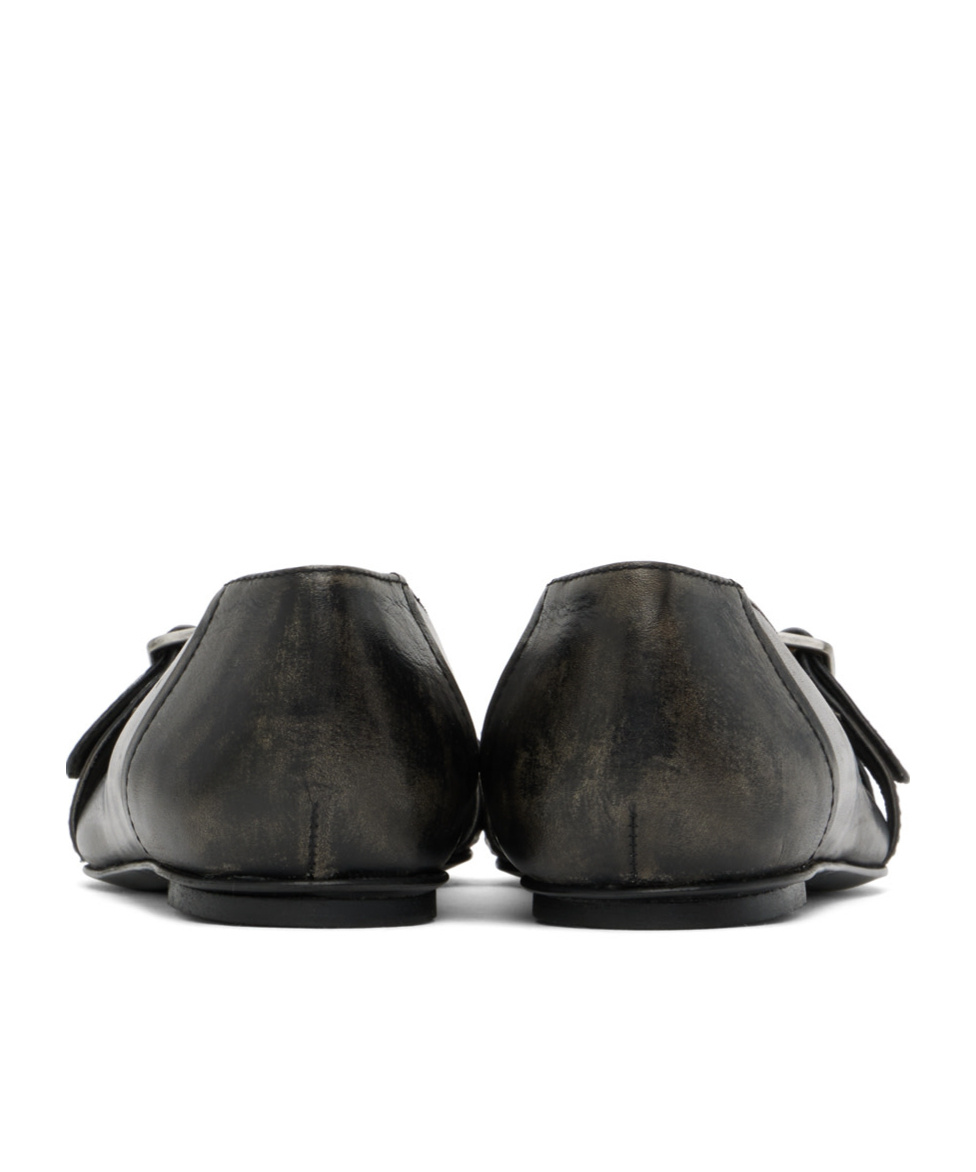 Acne Studios Pin-button Ballet Flats In Black